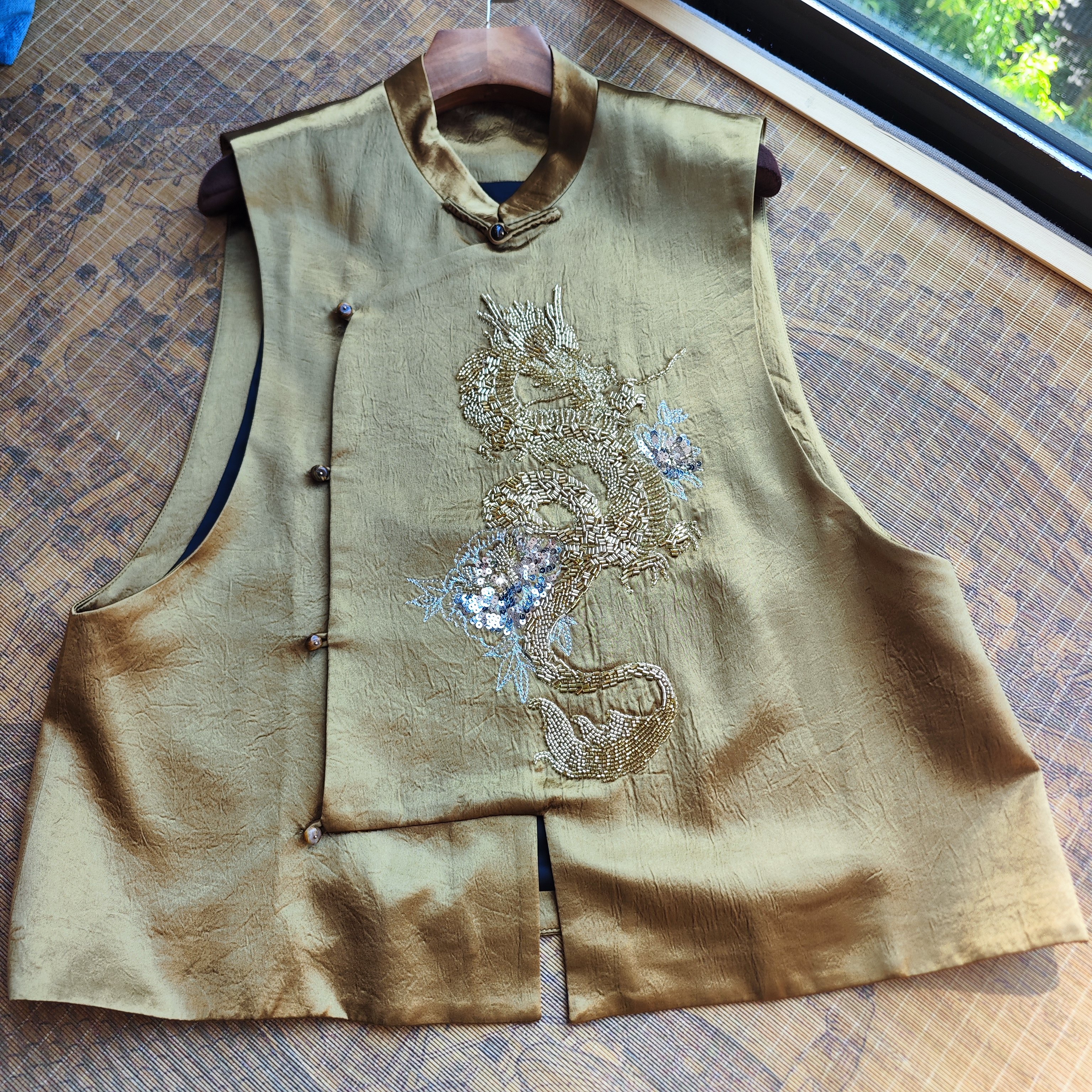 高端精品尾货~重工手工串珠立领新中式复古风格酸醋马甲外套上衣,女装/女士精品,马夹,淘宝优惠券,粉丝福利购,淘宝优惠卷