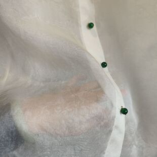 真丝欧根纱花罗2025春装时尚气质衬衫宽松女装新中式国风盘扣上衣