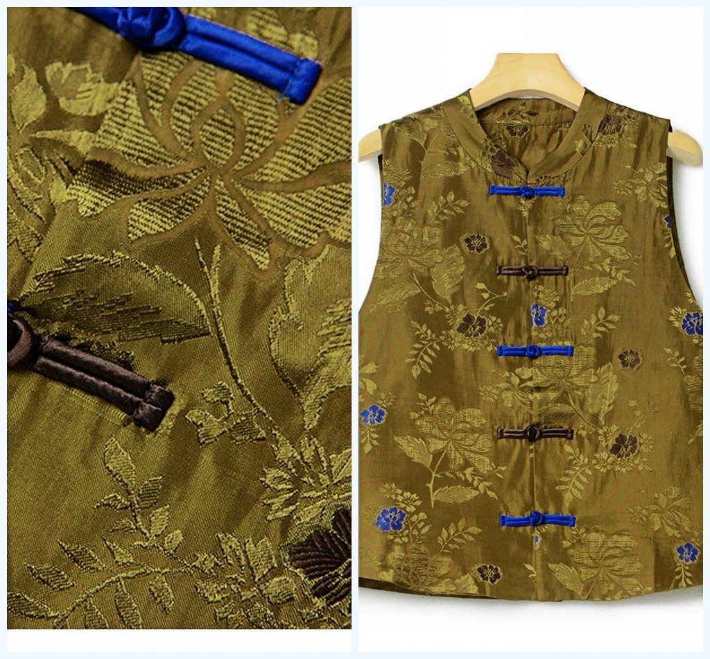 复古新中式设计~琉璃扣绣花国风外套手工撞色盘扣提花短款马甲,女装/女士精品,马夹,淘宝优惠券,粉丝福利购,淘宝优惠卷