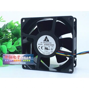 台达AFB0812SHE 8038散热风扇暴力大风量双滚珠12v 1.00A直流风机