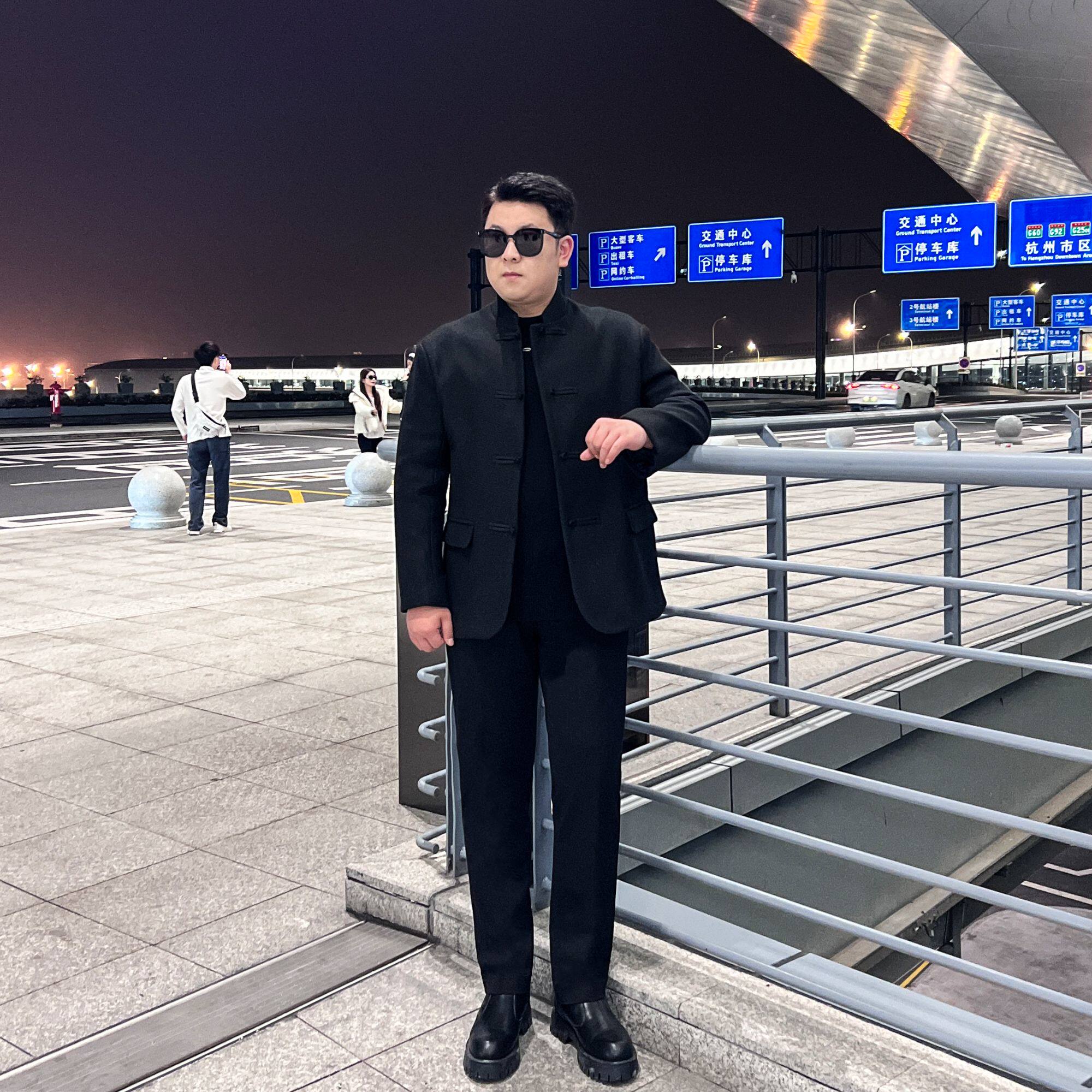 【三件套】秋冬新款中山装男小众呢料毛呢西服大码新中式外套WT11