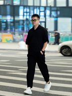 微胖男生显瘦穿搭夏季冰丝短袖衬衫男宽松潮牌上衣半袖衬衣五分袖