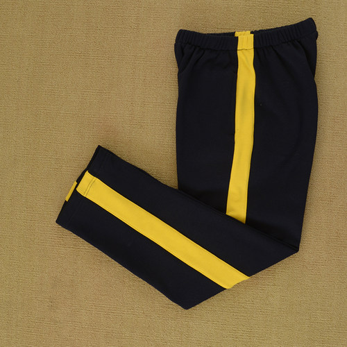 纯棉宽黄条校服裤子校服裤子