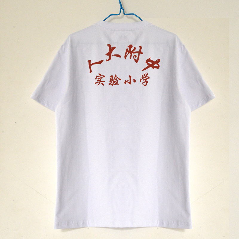 夏季人大附中实验小学校服圆领短袖背心T恤纯棉速干薄款