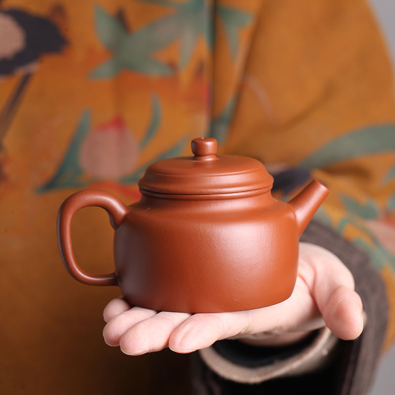 俞春雷纯手工原矿朱泥德钟壶赵庄朱泥传统器型茶壶紫砂壶180ml