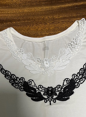 精致刺绣花片细领加工T恤衫婚纱礼服裙服装设计装饰缝补宽衣领