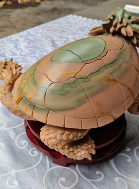 中国苴却石雕龙龟摆件生日贺寿祝福长寿礼品公司商铺开业吉祥