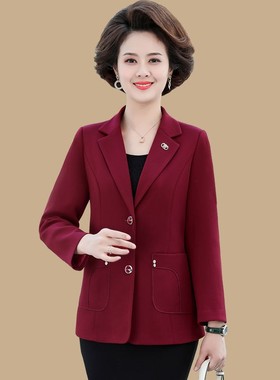 n32春秋外套中老年女士40岁50妈妈年轻洋气西装春装a08短款小西服