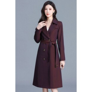 春秋西装领风衣外套女2026春季新款轻奢高级感妈妈中长款气质大衣