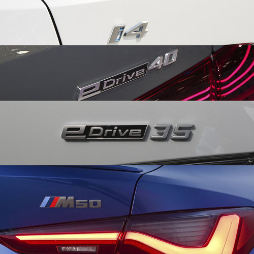 适用于宝马i4改M60装饰车尾标贴