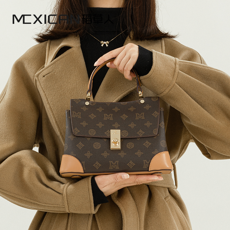 稻草人女包2025新款复古中年手提包大容量生日礼物送母亲妈妈包包