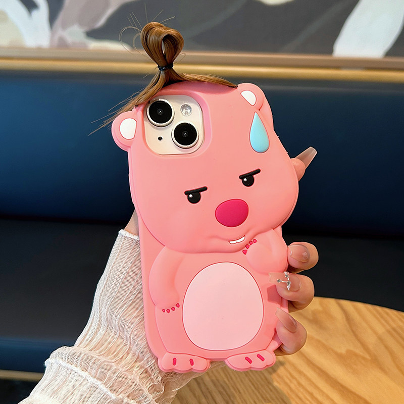 搞怪卡通刘海露比海狸适用vivox100/x90手机壳s18/s17/s16pro可爱新款y100网红y78/y77女款y53s/y30软硅胶套