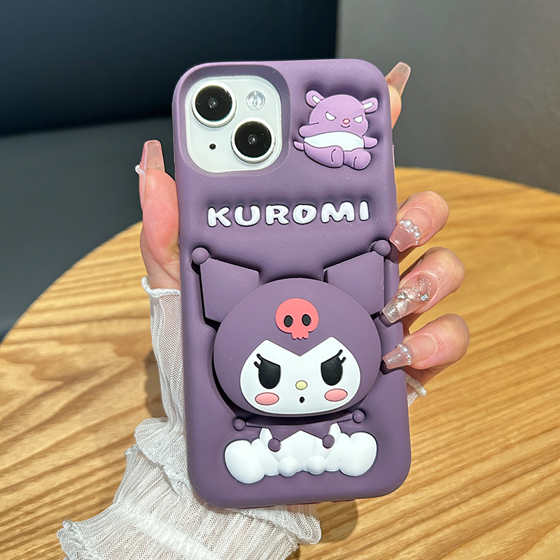 支架库洛米适用苹果16手机壳16promax新款iphone15全包14pro硅胶13/12promax软壳11卡通可爱16plus防摔套女款