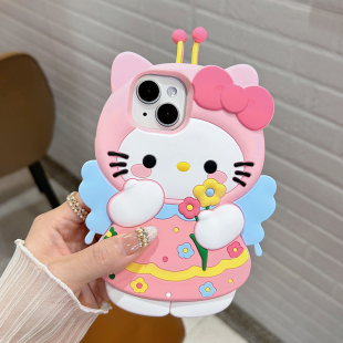 e硅胶套y53s 粉色蜜蜂kt猫咪适用vivos30手机壳s18 y77女款 y200i可爱s20立体y78 y30全包y52s防摔y33s s19新款