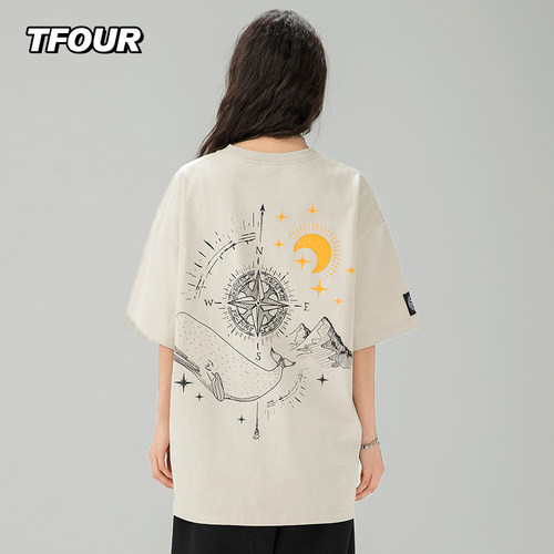 TFOUR手绘漫画男女同款T恤短袖