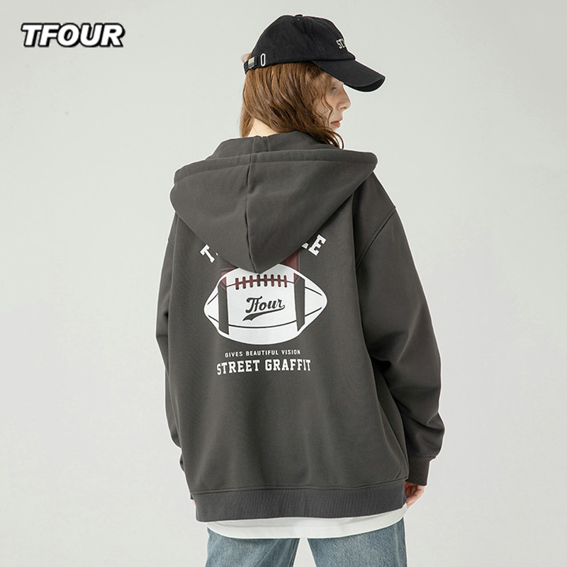 TFOUR卫衣连帽开衫男女宽松潮牌