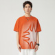 新款 短袖 T恤男女同款 TFOUR八芒星品牌大LOGO2025夏季 情侣装 橘红色
