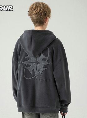 TFOUR 八芒星春秋季潮牌卫衣男女宽松外套加厚重磅美式休闲开衫