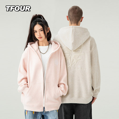 TFOUR亲肤柔软重磅绒感卫衣外套