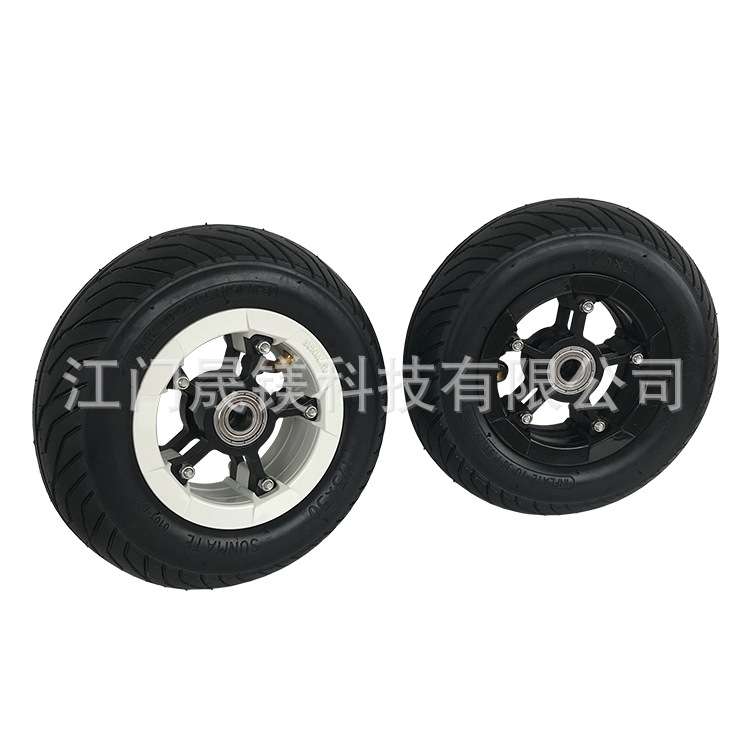 175*50电动滑板车手推车橡胶胎充气轮 7寸内外橡胶胎 塑料轮毂