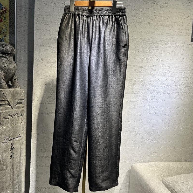 高腰通勤蓝大龟裂纹黑色