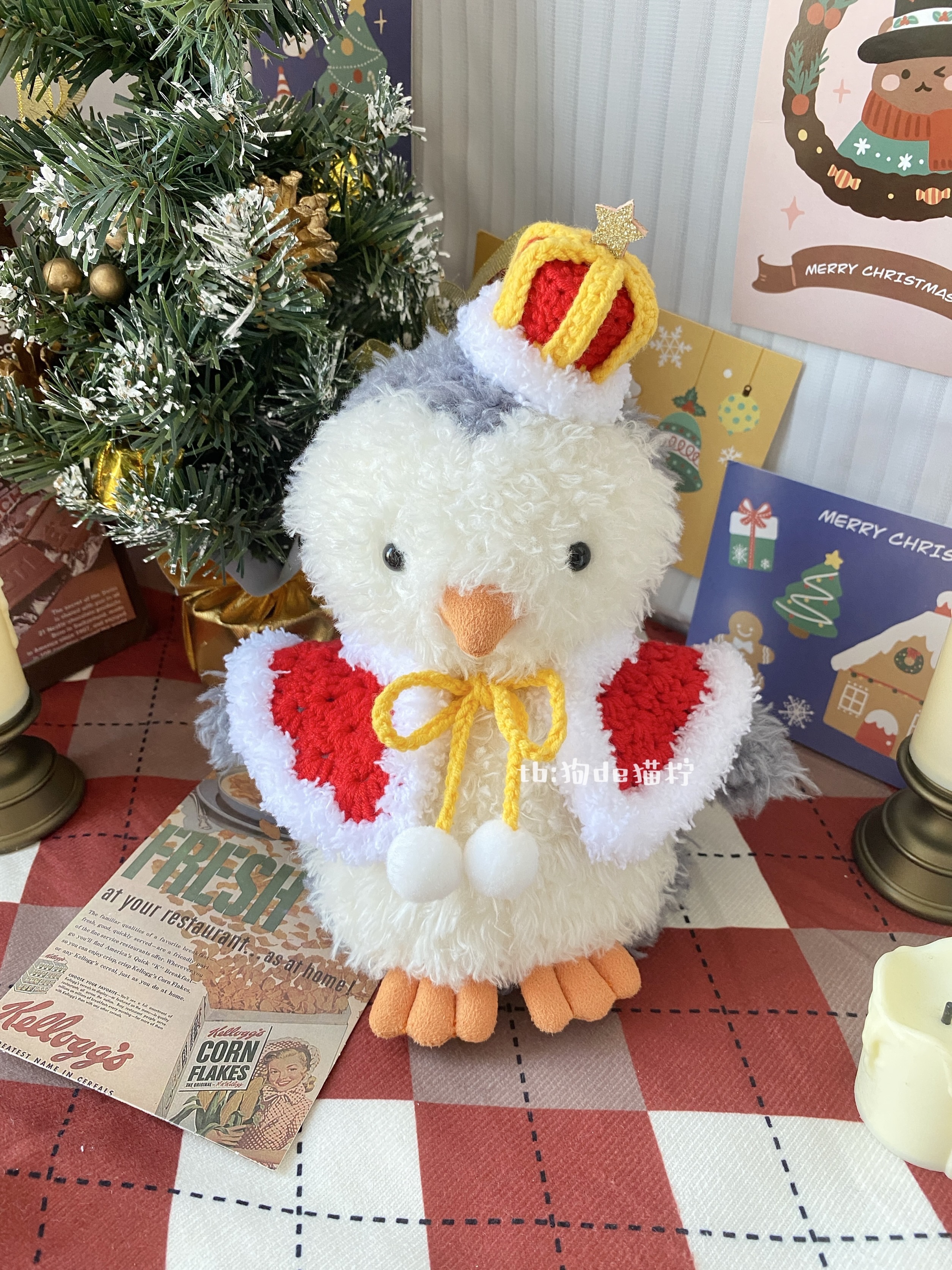 jellycat18cm胖企鹅娃衣帽子围巾国王套装little系列皇冠披肩包邮