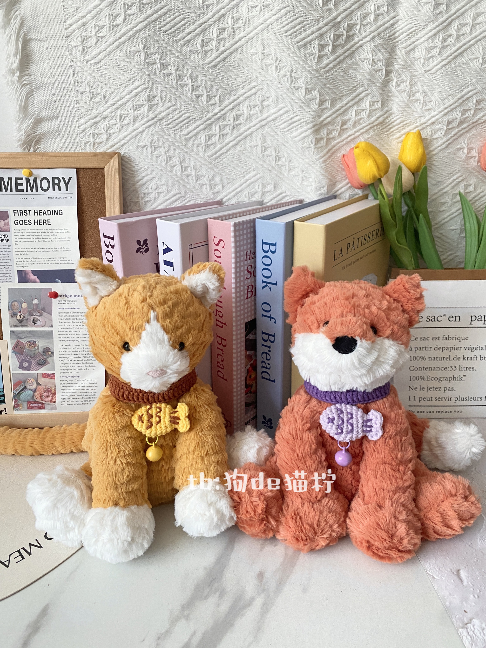 jc波浪毛猫猫玩偶装饰围脖围兜little系列波浪毛狐狸礼物