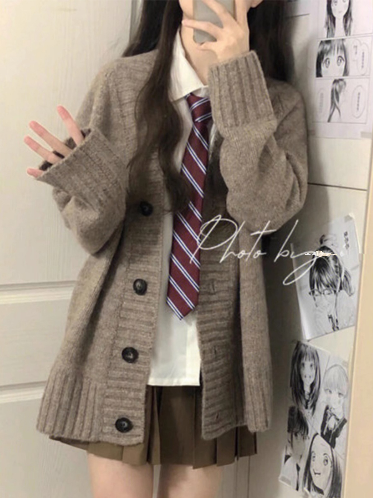 2025新款韩系英伦学院风JK制服连衣裙子迪士尼穿搭三件套装女秋冬