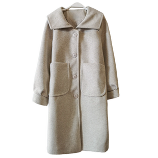 2021长款过膝毛呢大衣女加厚驼色韩版西装领宽松显瘦赫本女装外套