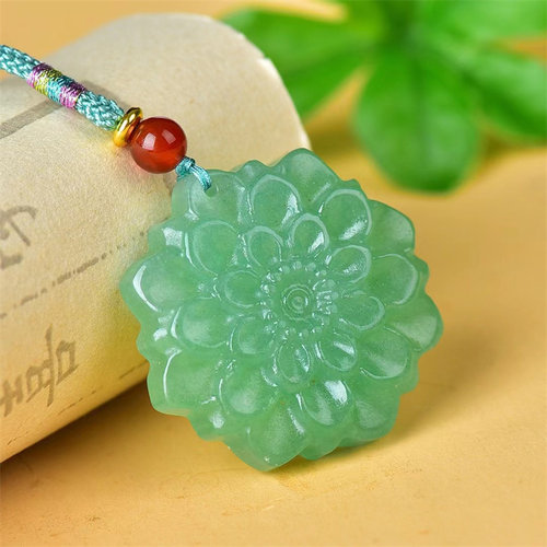 天然东陵玉花开富贵吊坠男女款