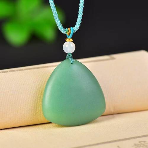新疆东陵玉水滴挂件玉坠百搭手工简约民族风现货玉石链子轮回吊坠