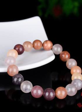 天然新疆紫色毫米金丝玉手串