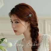 小发卡 遇见花 精致法式 黑色刘海夹侧边夹子仙气碎发鸭嘴夹头饰品