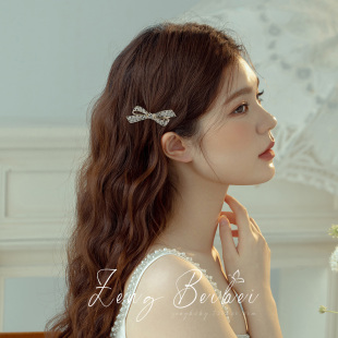 仙女刘海夹发卡子 大号头饰品发夹侧边 小香风蝴蝶结高级夹子 法式