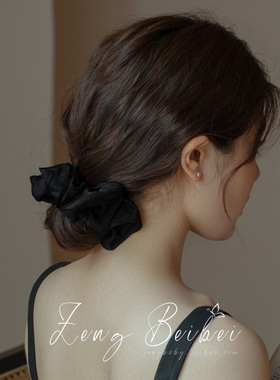 蜜浮云云~气质复古黑色大肠发圈女 高级感发绳头绳扎头皮筋头花饰