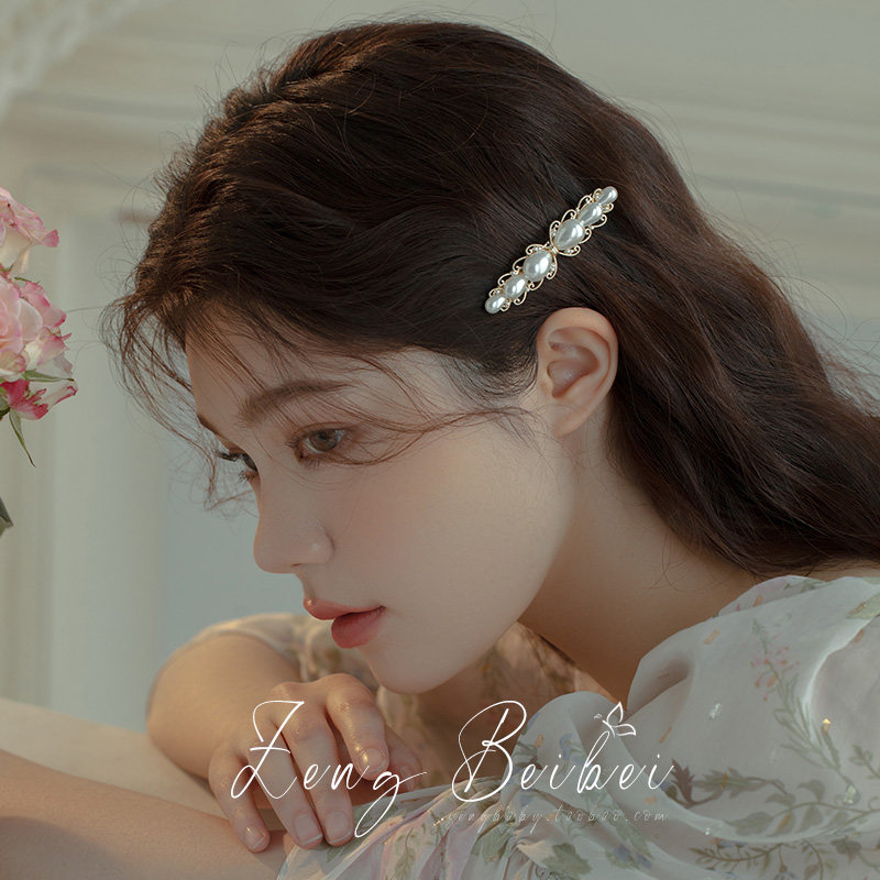 月盈花轻~法式蝴蝶结碎发夹子 仙气侧边夹森系发卡鸭嘴夹头发饰品