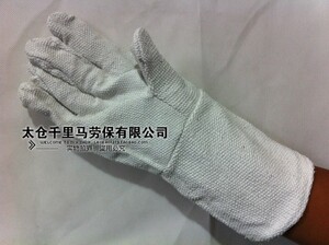 40CM 双层分指石棉 耐高温工业手套 防烫隔热 五指高温 作业专