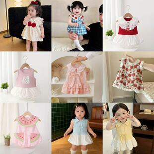 660-699多款女宝宝夏装衣服薄款包屁裙礼服满月周岁洋气潮童连体