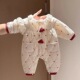 婴儿衣服冬装 新生女宝宝加绒夹棉连体衣满月加厚保暖外出哈衣爬服