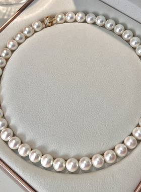 倪妮同款10mm日本akoya天女珍珠项链2025新款颈链锁骨链高端女士