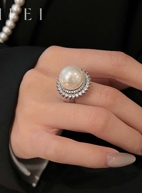 大气简约天然珍珠戒指