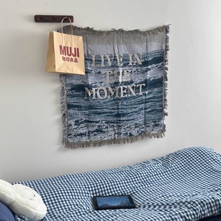 治愈系氛围感风景卧室寝室挂毯韩式 Live moment the 挂毯