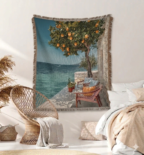 地中海意大利阿马尔菲小镇 Amalfi Coast 柠檬树风景挂毯