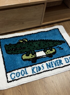 Cool kids Never Die 韩式可爱簇绒地垫入户地垫脚垫门垫吸水防滑