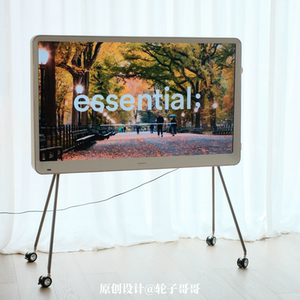 适配海信艺术电视轮子转接件电视移动支架轮子加滑轮滚轮55R7K