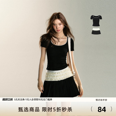 7shiftin2024春夏新品法式短裙