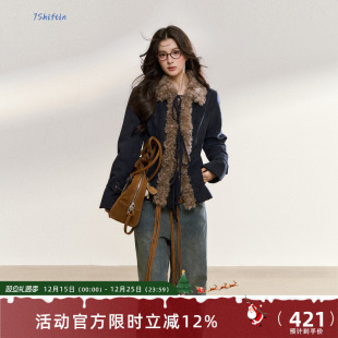 短外套复古毛领夹克上衣 辣妹气质高级感修身 7Shiftin 原创秋冬款