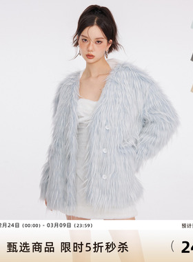 7Shiftin/22AW 原创设计高级感名媛风毛绒外套辣妹保暖外衣秋冬女
