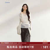 罩衫 7Shiftin 女宽松显瘦T恤上衣 不规则长袖 薄款 原创设计秋季 新款