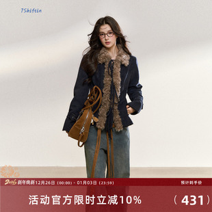 短外套复古毛领夹克上衣 辣妹气质高级感修身 7Shiftin 原创秋冬款